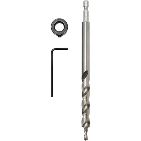 Solros HSS träbearbetningsborr 3/8" (9,5 mm) sexkantskaft borr med djupstopp (A)