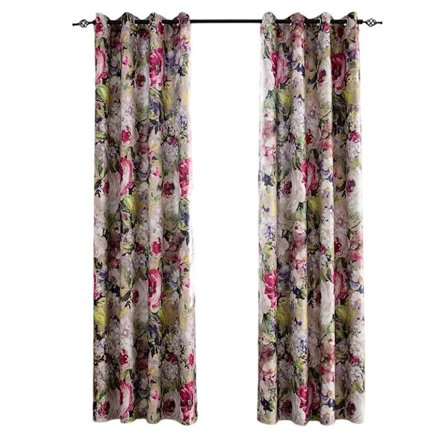 Impressionistiske blomstergardiner med vintage rustikk design, oljemaleri blomstermønster polyestergardin for stue soverom spisestue, lett