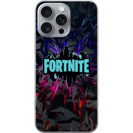 Kompatibelt Mobilskal till Apple Apple iPhone 16 Pro Max Spelinspirerad abstrakt logotypdesign med exploderande former, neonljus och dynamisk energi f