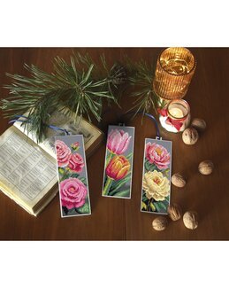 Broderikit Bogmærker Blomster 3-p - Orchidea