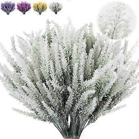 Keinotekoiset Kasvit Ulkok ytt n, 8 Nippua Keinotekoisia Laventeli-Valkoisia Kukkia