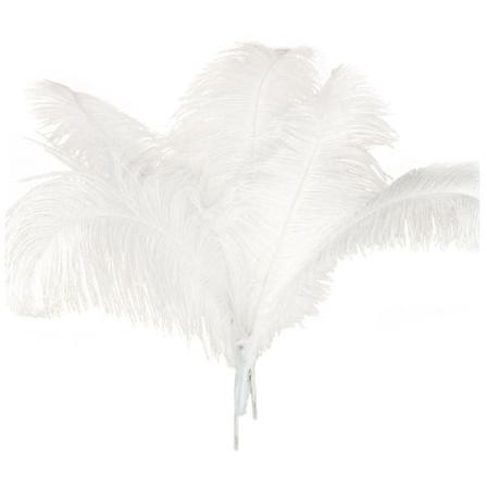 10 stk. Strudsefjer Bryllup Fest Dekoration Hvid 45-50cm