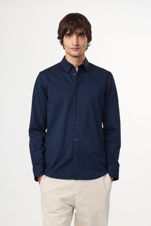 NN.07 Elian Hemd Herren Blau Bio-Baumwollemix