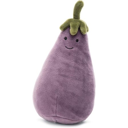 Jellycat Livfulla Grønnsaker - Plysj Aubergine, 18 cm liten