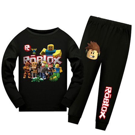 Roblox Spel Långärmad Pyjamas Pyjamas Set Barn Pjs Nattkläder Fans Present Svart