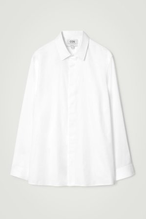 COS Homme Chemise Décontractée En Coton in Blanc