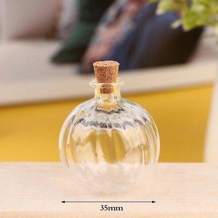 1:12 Dockskåp Miniatyr Glasflaska Korklock Liten Burk Flaskor Dockskåp Dekor Transparent 35mm