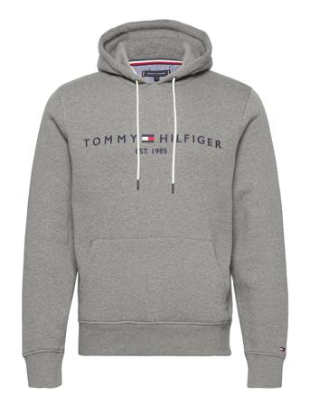 Tommy Logo Hoody Hoodie Trøje Grå Tommy Hilfiger