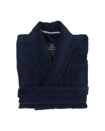 Lexington Unisex hotel velour robe, dress blue