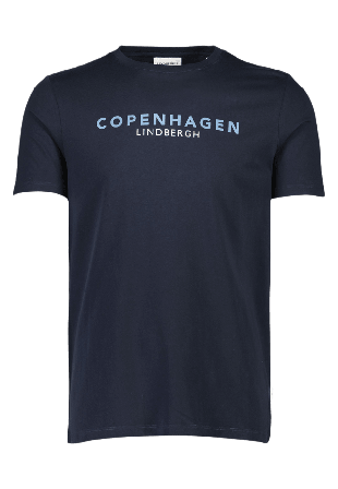 Lindbergh Copenhagen print tee S/S T-Shirt Överdelar Herr Blå 3XL