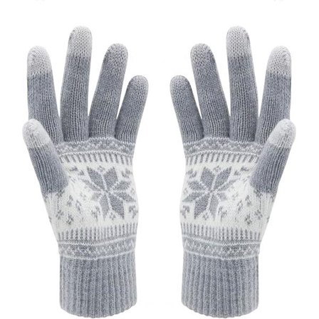 Vinter Touch Screen Hansker Snøfnuggmønster Hold Varmen for Kvinner og Menn