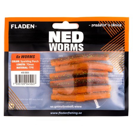 Fladen NED worm 6p 7cm Sparkling Perch