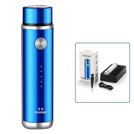 Mini elektrisk barbermaskine genopladelig barbermaskine BLÅ