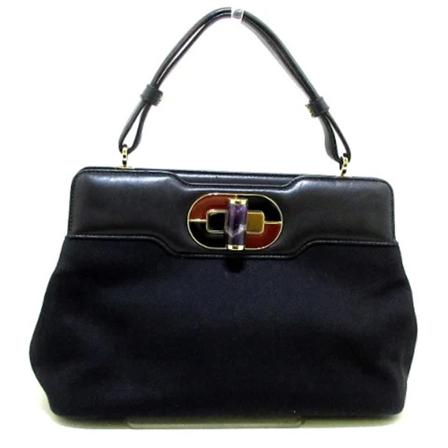 Bvlgari Vintage, Pre-owned Polyester Handbag Zwart, Dames, Maat:ONE Size,leather