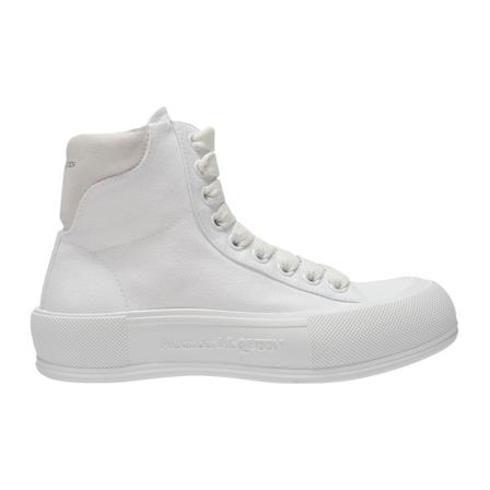 Alexander McQueen High-Top Deck Plimsoll Sneakers Hvid, Dame, Størrelse: 37 EU