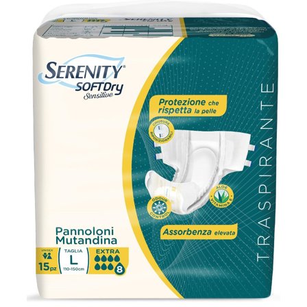 Serenity Soft Dry Sensitive Pannolone Mutandina Extra Taglia L 15