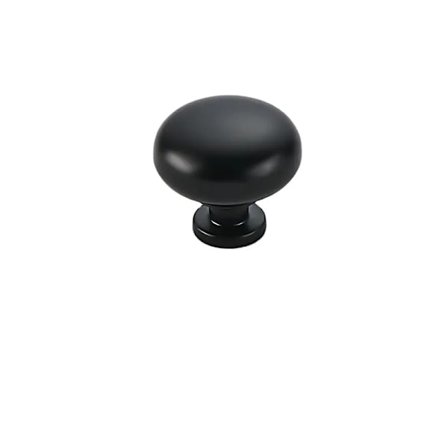 Sort Rund Glat Moderne Solid Metal Kabinet Knop Mat Finish til Køkken Badeværelse Soveværelse Skabe Skuffer Møbler