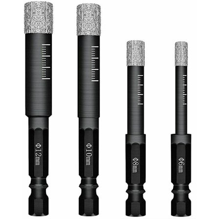 Sett med 4 diamantbor for keramiske fliser Porselen Steingodsfliser Glass Stein. Profesjonelle diamantbor Keramiske fliser Bor Bits Verktøy - 6