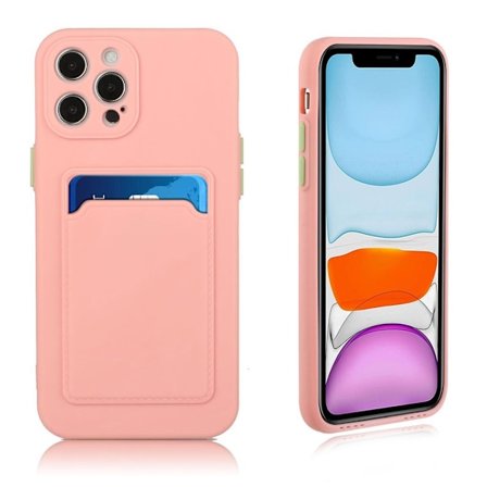 iPhone 12 Pro Max skal med korthållare - Rosa