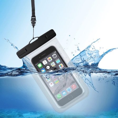 Universal vandtæt etui til smartphones med touch - sort