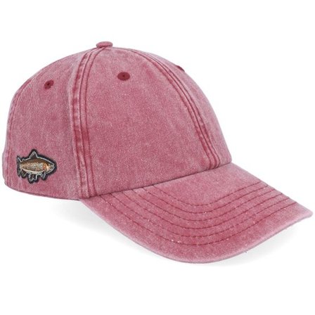 Skillfish - Röd unconstructed Keps - Tiny Brown Trout Vintage Washed Red Dad Cap @ Hatstore