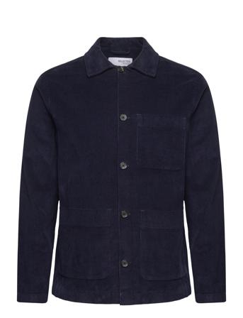 Slhloosetony-Cord Overshirt Noos Overshirts Marineblå Selected Homme*Betinget Tilbud
