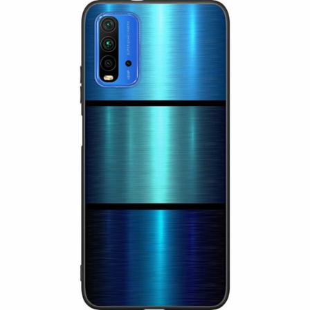 Xiaomi Redmi 9t Svart Skal Blue Metallic Stripes