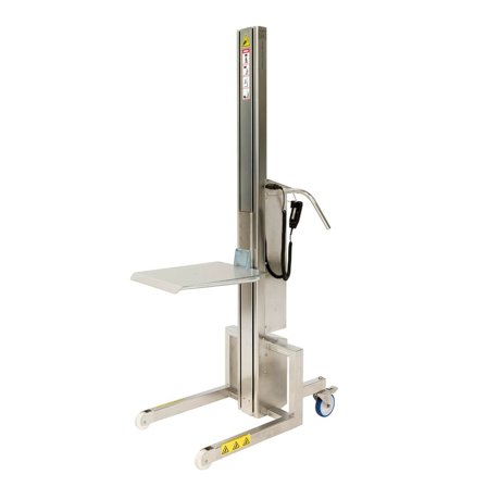 Lyftvagn, rostfri, max 200 kg, lyftrörelse: 1570 mm
