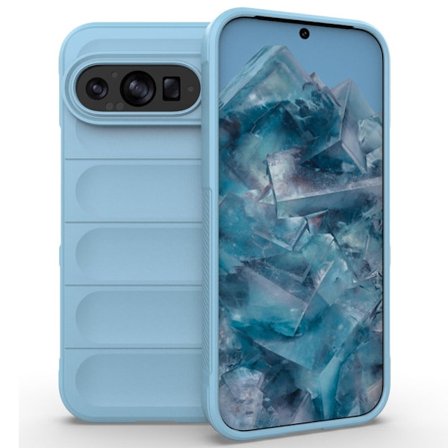 Mjukt greppformat Google Pixel 9 skal - Baby Blå