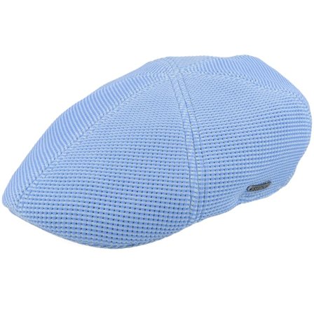 Stetson - Bleu flatcap Casquette - Texas Waffle Pique Stetson Golf Blue Sky Flat Cap @ Hatstore