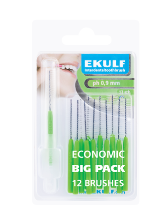 Ekulf pH Mellomromsbørste, 0,9 mm, 12 stk.
