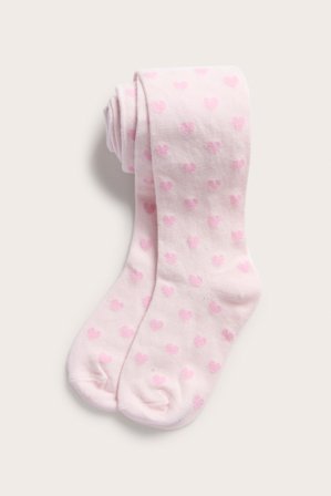 Kappahl | Sydänkuvioiset sukkahousut Vaaleanpunainen 110/116 | Vaaleanpunainen