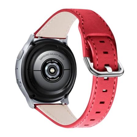 Slank urrem i ægte læder til Samsung Galaxy Watch - Rød Red