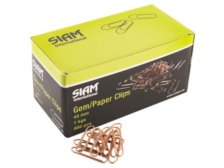 Gem SIAM, kopparbelagda, tåliga och hållbara, 45mm, koppar - Lyreco - Kontorsmaterial - Till skrivbordet - Gem