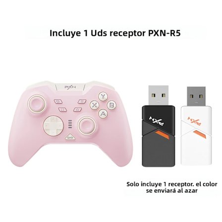 Vaaleanpunainen (1 vastaanottimella) PXN P5 Bluetooth-peliohjain Hall-liipaisimella, 1000 Hz, kolmoistila, pitkä akunkesto, ergonominen muotoilu 