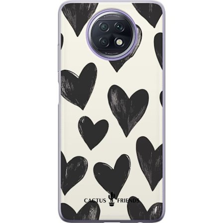 Kompatibelt Mobildeksel til Xiaomi Xiaomi Redmi Note 9T Cactus and Friends - Bold Black Love Pattern