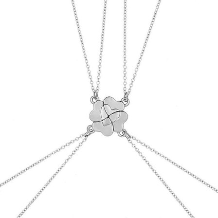 4 st Bästa Vän Halsband Magnet Hjärta Hänge Choker Hjärta Fyrklöver [DB]