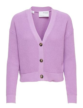 Slfsinna Ls Knit Cardigan B Purple Selected Femme