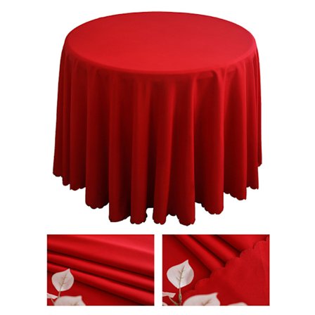 Pyöreä polyesteripöytäliina, konepestävä - Iso punainen