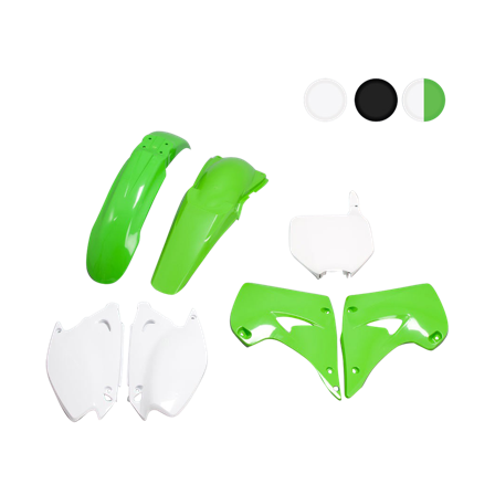 Kit Plastiche Rtech Verde-Bianco - Kawasaki KX 125 2003-2008