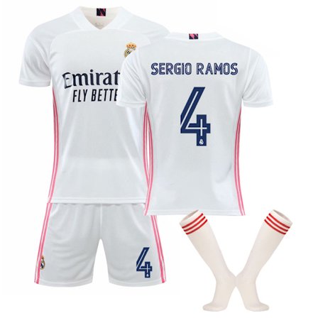 20-21 Real Madrids nye sæt Børn Voksne Fodboldtrøje Træningstrøje Nr. 4 SERGIO