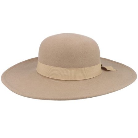 Seeberger - Beige sunhat Hatt - Wool Felt Flapper Camel Sun Hat @ Hatstore