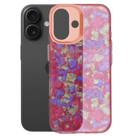 Fodral till iPhone 16 Stötsäker Mjuk Tutti Frutti Rosa