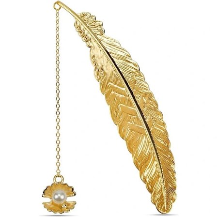 Bogmærker i metal med fjer, vintage kreative bogmærker med hængende markør er unikke gaver til studerende, lærere og venner til at læse