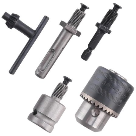 5 stk. 1,5-10 mm 3/8-24UNF borepatronsæt boreadapter ændret slagnøgle til elektrisk borepatron