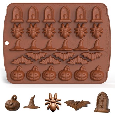 Halloween Chokoladeform Græskar Flagermus Edderkop Silikone Fondantform Kage Dekoration Slik Gele Pastry Muffin Budding Dessert Bageform Halloween Pa