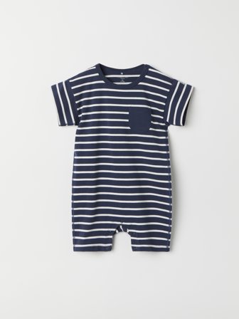 Playsuit stripet - 50 - barneklær - blue - Polarn O. Pyret