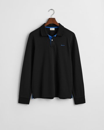 GANT Herren Kontrast Piqué Rugger (4XL) Schwarz