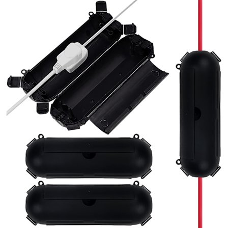 Sort indendørs/udendørs vandtæt boks til forlængerledninger og elektriske forbindelser (4-pak) - Vandtæt beskyttelsesboks til stikkontakter til 