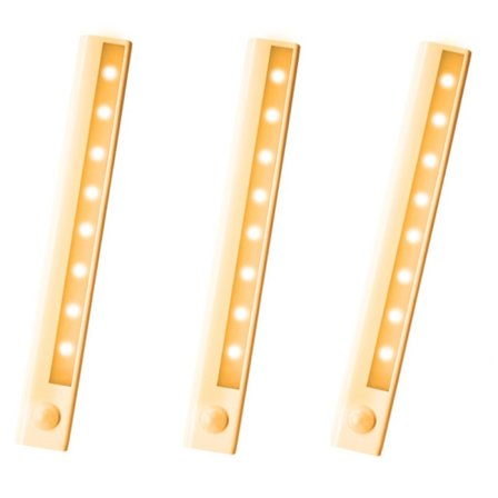 Skåp-/Bänkbelysning, LED-lister med Rörelsesensor (3-pack)